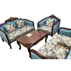 Blue Floral Sofa Set
