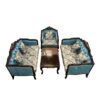 Blue Floral Sofa Set
