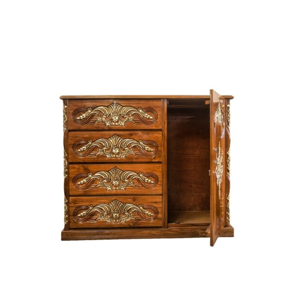 Carved Door Drawer Cabinet