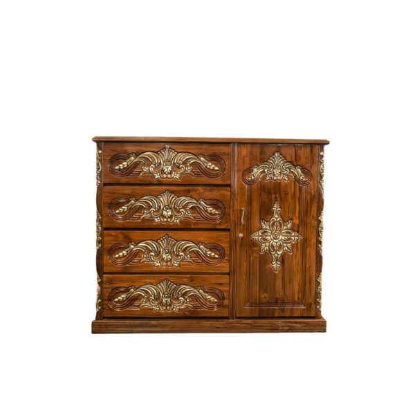 Carved Door Drawer Cabinet