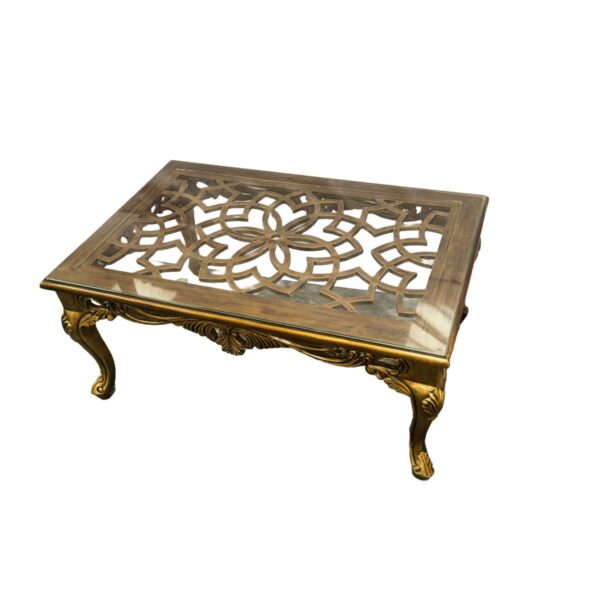 Carved Glass Top Tea Table