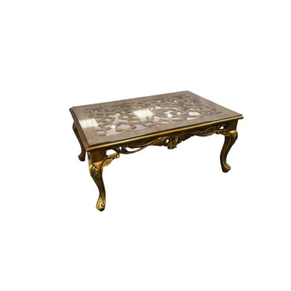 Carved Glass Top Tea Table