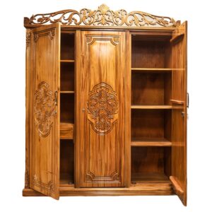 Carved Three Door Almirah