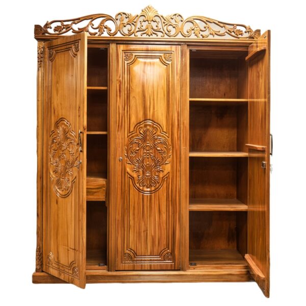 Carved Three Door Almirah