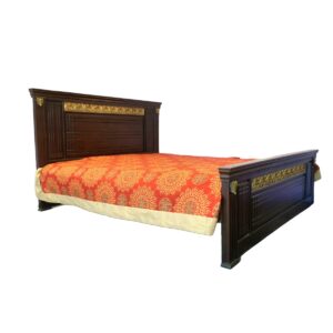 Dark Ribbed Panel Bed