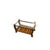 Glass Top Slatted Sofa Table