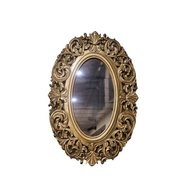 Gold Oval Ornate Mirror