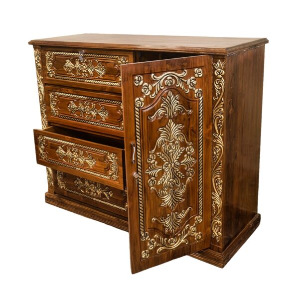 Ornate Door Drawer Cabinet
