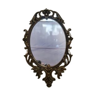 Oval Black Ornate Mirror