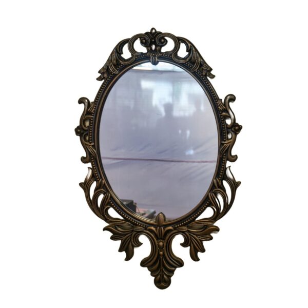 Oval Black Ornate Mirror