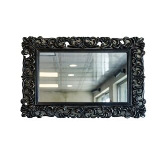 Rectangular Black Carved Mirror