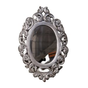 Silver Oval Ornate Mirror