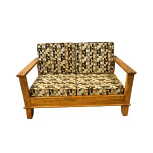 Wooden Pattern Double Sofa