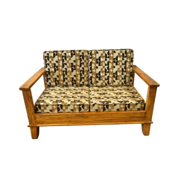 Wooden Pattern Double Sofa