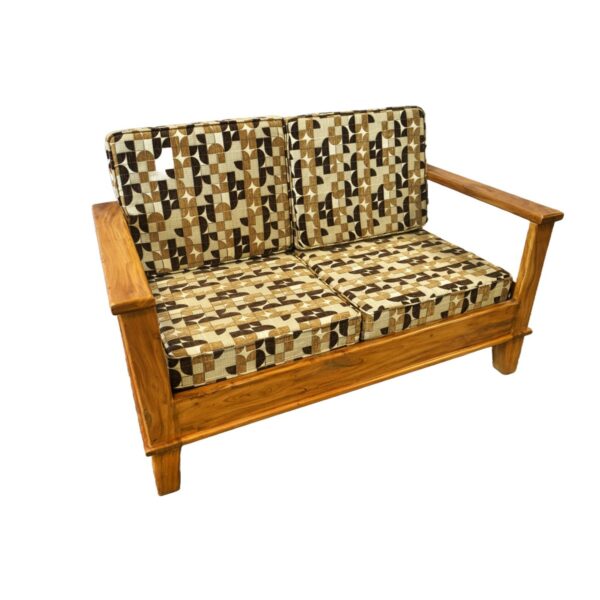 Wooden Pattern Double Sofa