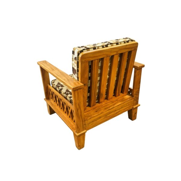Wooden Pattern Single Sofa