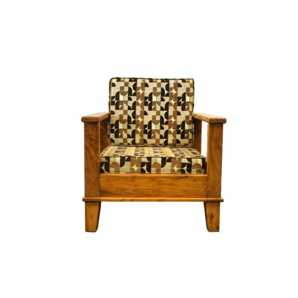 Wooden Pattern Single Sofa