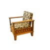 Wooden Pattern Single Sofa